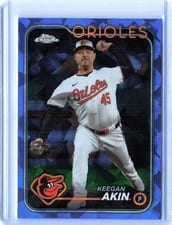 2024 Topps Chrome Update Sapphire Edition Base Set Keegan Akin #USCS280 card