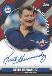 2022 Topps Opening Day Ballpark Profile Autographs Keith Hernandez #BPA-KH card