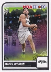 2023-24 Hoops Haunted Hoops Base Set Keldon Johnson #118 card