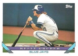 1993 Topps Base Set Kelly Gruber #628 card