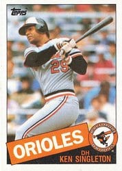 1985 Topps Base Set Ken Singleton #755 card