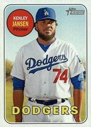 2018 Topps Heritage Base Set Kenley Jansen #424 card
