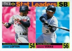 1996 Collector's Choice Base Set Kenny Lofton / Quilvio Veras #5 card