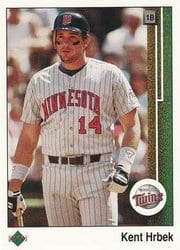 1989 Upper Deck Base Set Kent Hrbek #213 card