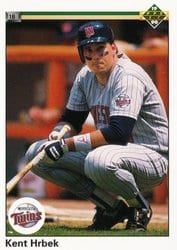 1990 Upper Deck Base Set Kent Hrbek #452 card