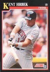 1991 Score Base Set Kent Hrbek #292 card