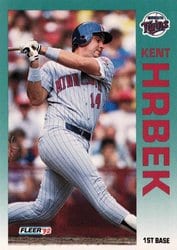 1992 Fleer Base Set Kent Hrbek #205 card