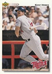 1992 Upper Deck Base Set Kent Hrbek #334 card