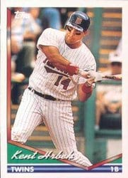1994 Topps Base Set Kent Hrbek #490 card