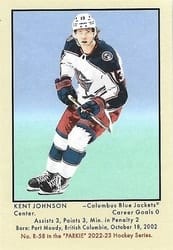 2022-23 Parkhurst Champions 51 Retros Kent Johnson #R-58 card