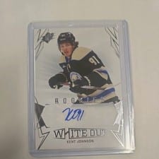 2022-23 SPx White Out Rookie Autos Kent Johnson #WOR-KJ card
