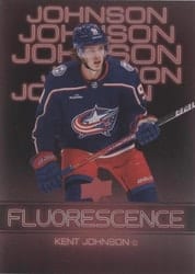 2022-23 Upper Deck Flourescence Gold Parallel Kent Johnson #F-32 card