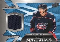 2022-23 Upper Deck Rookie Materials Kent Johnson #RM-KJ card