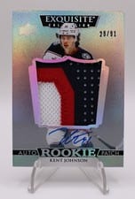 2022-23 Upper Deck The Cup 2022-23 Exquisite Collection Rookie Autograph Patch Kent Johnson #EC-KJ card