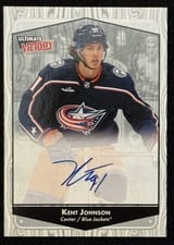 2022-23 Upper Deck Ultimate Collection 1999-00 Ultimate Victory Retro Autographs Kent Johnson #UVA-KJ card