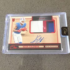 2024 Panini One Rookie Patch Autographs Keon Coleman #16 card