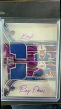 Keon Coleman / Ray Davis 2024 Panini Spectra Dual Patch Autographs (Hyper) card