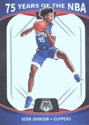 2021-22 Panini Mosaic 75 Years of the NBA Keon Johnson #99 card