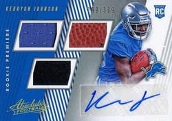 2018 Panini Absolute Base Set Kerryon Johnson #170 card