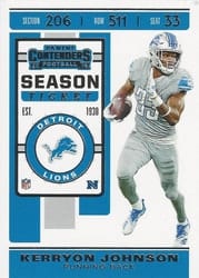 2019 Panini Contenders Base Set Kerryon Johnson #73 card