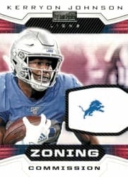 2020 Panini Playbook Zoning Commission Kerryon Johnson #ZC-8 card