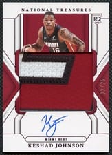 2024 Panini National Treasures Keshad Johnson Rookie Patch Autograph #128 card