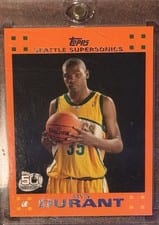 Kevin Durant 2007 Topps Rookie Card card