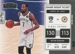 2021-22 Panini Contenders Game Night Ticket Kevin Durant #13 card
