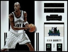 2017 Panini Contenders Hall of Fame Contenders Kevin Garnett #12 card