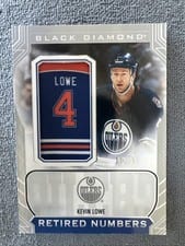 2024-25 Upper Deck Black Diamond Oilers Retired Number Patches Kevin Lowe #ORNP-KL card