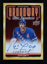 2025-26 Upper Deck New York Rangers Centennial Broadway Blue Signatures Kevin Lowe #BBS-KL card