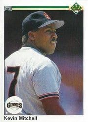 1990 Upper Deck Base Set Kevin Mitchell #117 card