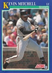1991 Score Base Set Kevin Mitchell #451 card