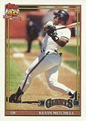 1991 Topps Base Set Kevin Mitchell #40 card