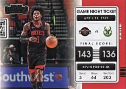 2021-22 Panini Contenders Game Night Ticket Kevin Porter Jr #14 card