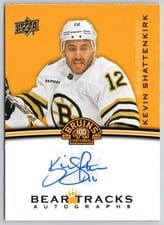 2023-24 Upper Deck Boston Bruins Centennial Bear Tracks Autographs Kevin Shattenkirk #BT-RK card