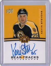 2023-24 Upper Deck Boston Bruins Centennial Bear Tracks Autographs Kevin Stevens #BT-KS card