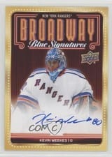 2025-26 Upper Deck New York Rangers Centennial Broadway Blue Signatures Kevin Weekes #BBS-KW card