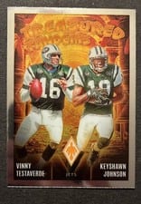 2024 Panini Phoenix Treasured Tandems Keyshawn Johnson / Vinny Testaverde #TT-NYJ card