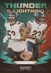 2019 Panini Playoff Thunder & Lightning Khalil Mack / Kyle Fuller #18 card