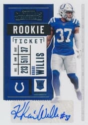 2020 Panini Contenders Base Set Khari Willis #292 card