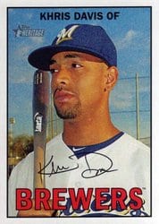 2016 Topps Heritage Base Set Khris Davis #205 card