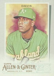 2020 Topps Allen & Ginter Base Set Khris Davis #180 card