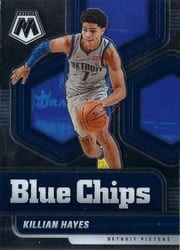 2020-21 Panini Mosaic Blue Chips Killian Hayes #2 card