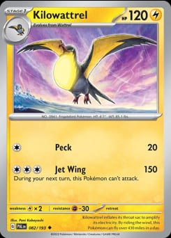 Paldea Evolved Kilowattrel #82 card