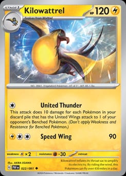 Paldean Fates Kilowattrel #22 card