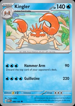 151 Kingler #99 card