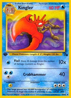 1999 Fossil Kingler #38 card