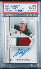 2020-21 Upper Deck Premier Acetate Rookie Autograph Patch Kirill Kaprizov #AR-KK card