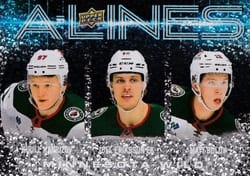 2024-25 Upper Deck A-Lines Kirill Kaprizov / Joel Eriksson Ek / Matt Boldy #AL-15 card
